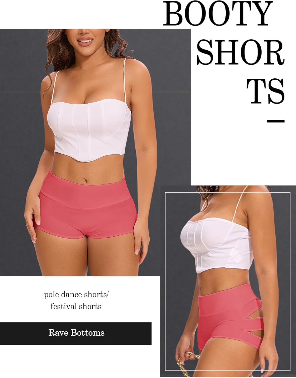 Cut Out Yoga Shorts Booty Butt Lifting Scrunch Shorts High Waisted Workout Gym Active Hot Pants