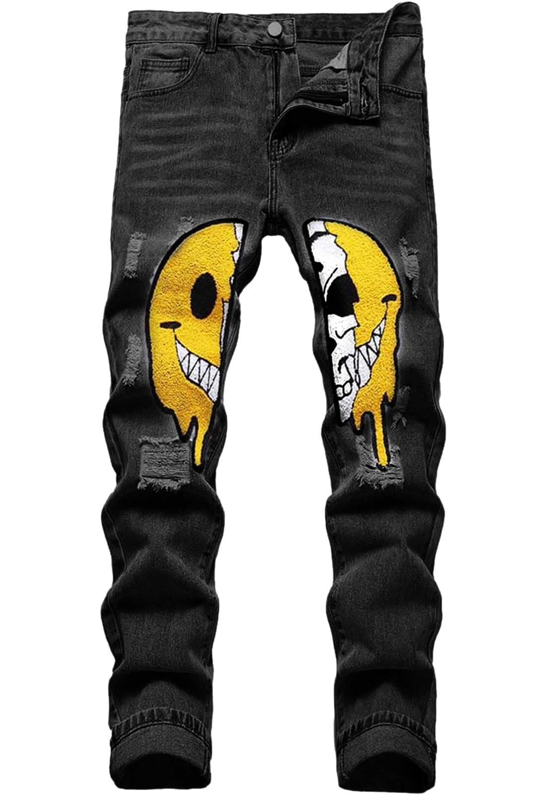 Boy's Skinny Fit Ripped Destroyed Distressed Fashion Kids Denim Jeans Pants