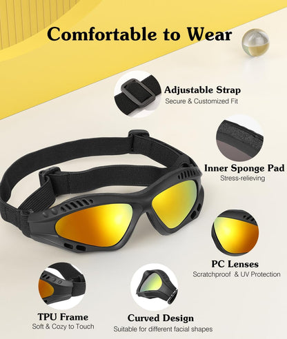 Small Dog Sunglasses UV Protection Goggles Eye Wear Protection with Adjustable Strap Doggy Heart Shape Anti-Fog Sunglasses for Pet Dogs Sun Glasses Doggie Windproof Glasses, Pink