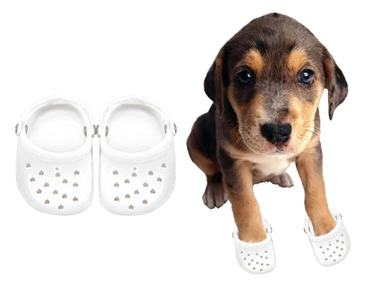 4 PCS Small Dog Sandals, Shoes for Dogs, Candy Colors Dog Sandals for Photo, Doggy Rubber Slipper Shoes Pink