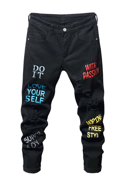 Boy's Skinny Fit Ripped Destroyed Distressed Fashion Kids Denim Jeans Pants