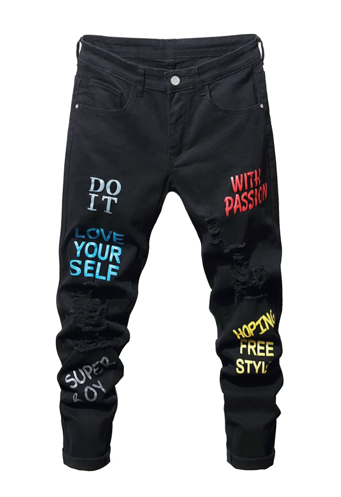 Boy's Skinny Fit Ripped Destroyed Distressed Fashion Kids Denim Jeans Pants