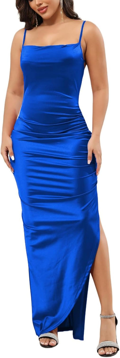 Women's Classic Bodycon Wedding Guest Dress Formal Cocktail Party Evening Gown