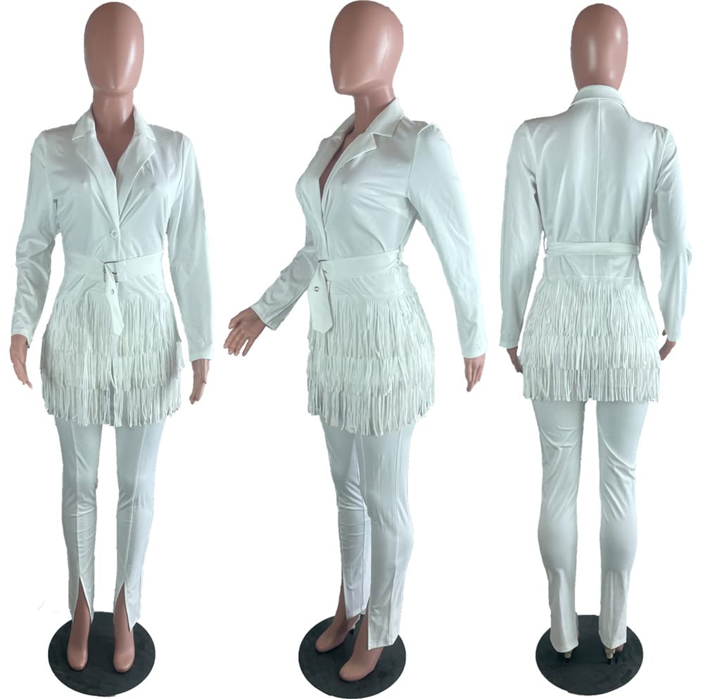 Womens Sexy 2 Pieces Graffiti Print Blazer Suit Pants Set Nightclub Tracksuit Outfit Set