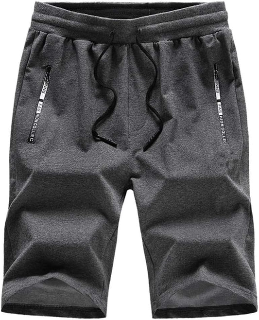 Big Boy's Casual Shorts Summer Cotton Classic Fit Drawstring Elastic Waist Beach Shorts with Pockets