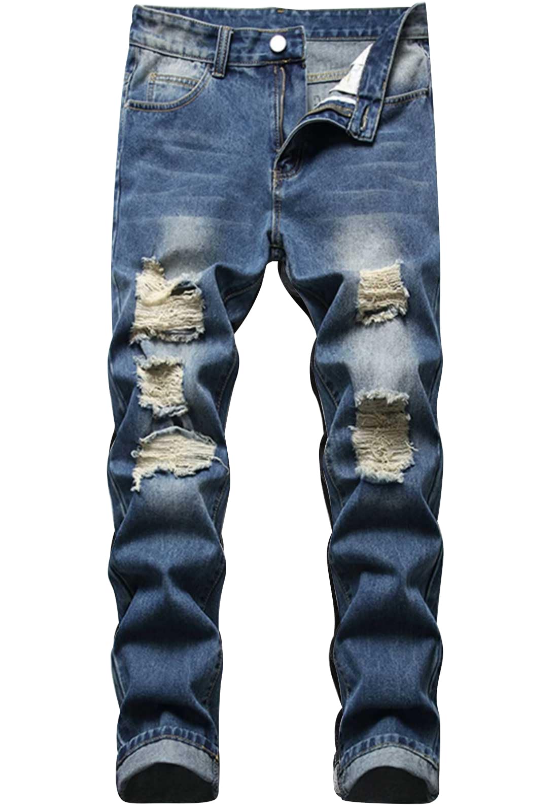 Boy's Skinny Fit Ripped Destroyed Distressed Fashion Kids Denim Jeans Pants