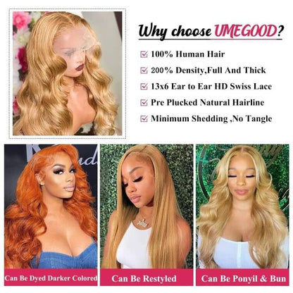 MEGOOD 200% Density Reddish Brown Deep Wave Lace Front Wigs Human Hair 13x4 HD Transparent Curly Human Hair Wig Pre Plucked 13X4 Ginger Wig Human Hair Glueless Colored Wigs With Baby Hair 18inch