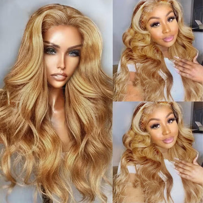 MEGOOD 200% Density Reddish Brown Deep Wave Lace Front Wigs Human Hair 13x4 HD Transparent Curly Human Hair Wig Pre Plucked 13X4 Ginger Wig Human Hair Glueless Colored Wigs With Baby Hair 18inch