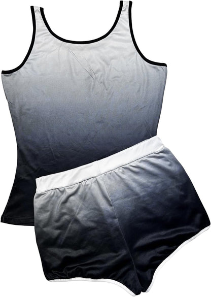 Women’s 2 Piece Pajama Set Novelty Sleeveless Tank Top and Shorts with Animal Print Comfortable Sleepwear