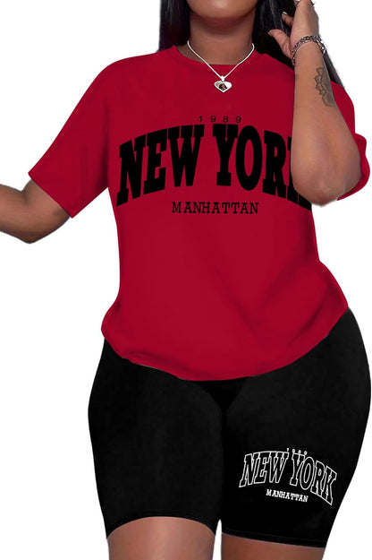 Hilinker Womens 2 Piece Outfits Short Sleeve Top and Shorts Set Summer Workout Casual Tracksuit