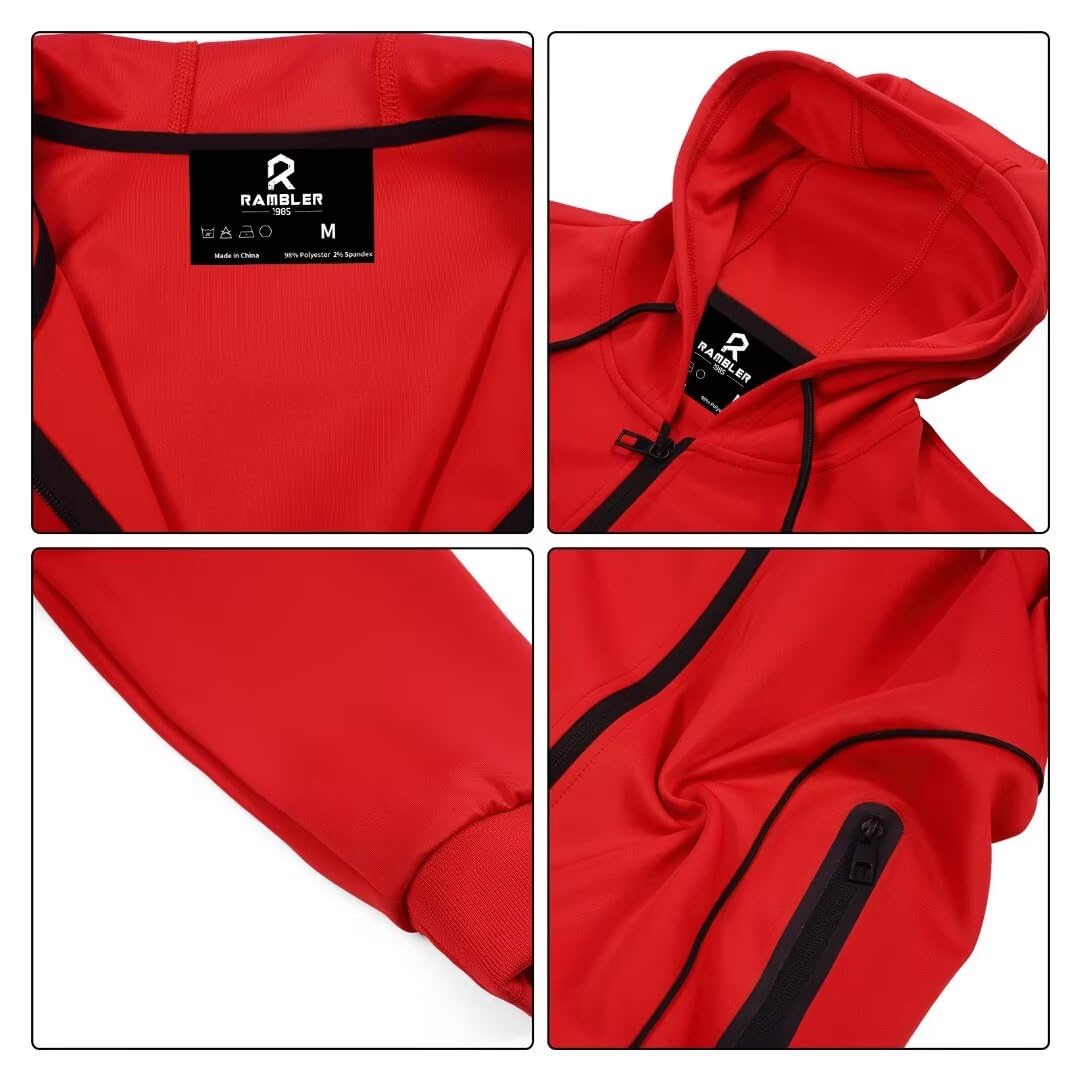 R RAMBLER 1985 Men's Tracksuit Active fashion Hoodie outifts zip sweatsuit set jogger sportswear