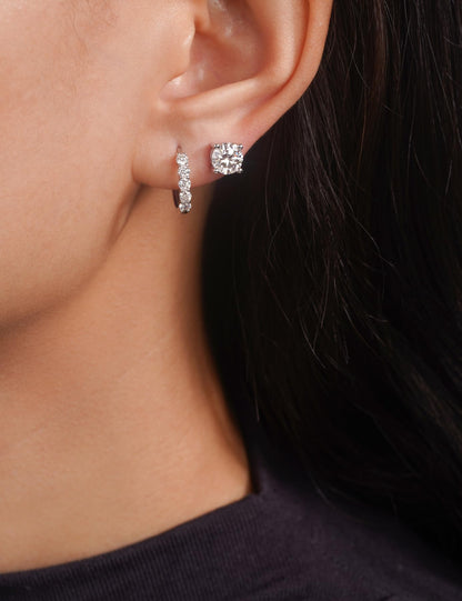 IMOLOVE Moissanite Stud Earrings for Women in Sterling Silver Hypoallergenic 1-3CT D Color Round Cut Moissante Earrings