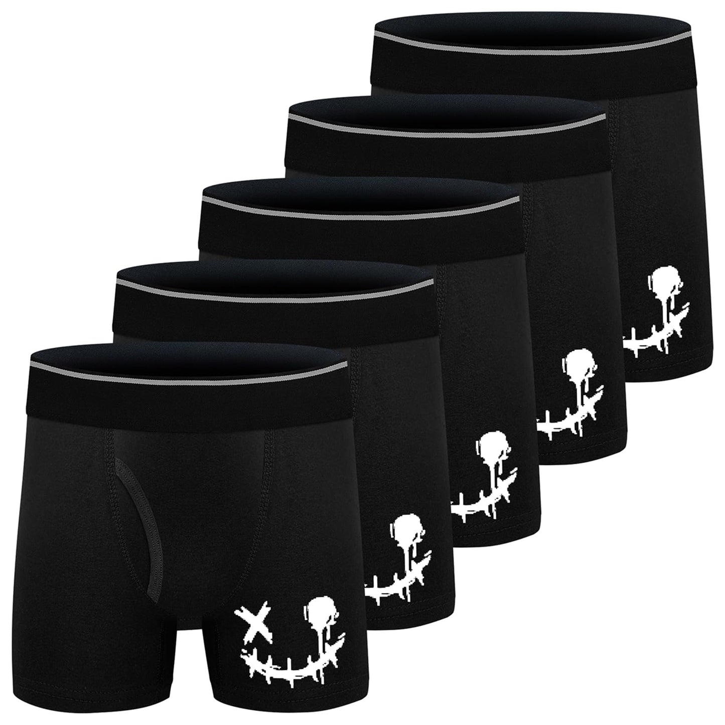 Boys Boxer Briefs,Cotton Toddler Underwear Breathable Mesh Performance Sport Big Boy Boxer Briefs with Fly 5 Pack