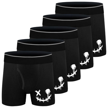 Boys Boxer Briefs,Cotton Toddler Underwear Breathable Mesh Performance Sport Big Boy Boxer Briefs with Fly 5 Pack