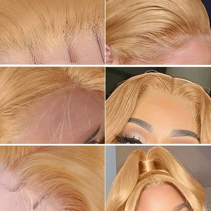 MEGOOD 200% Density Reddish Brown Deep Wave Lace Front Wigs Human Hair 13x4 HD Transparent Curly Human Hair Wig Pre Plucked 13X4 Ginger Wig Human Hair Glueless Colored Wigs With Baby Hair 18inch