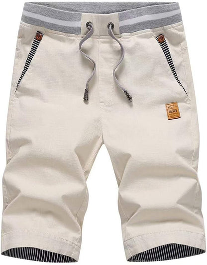 Tansozer Men's Shorts Casual Classic Fit Drawstring Summer Beach Shorts with Elastic Waist and Pockets