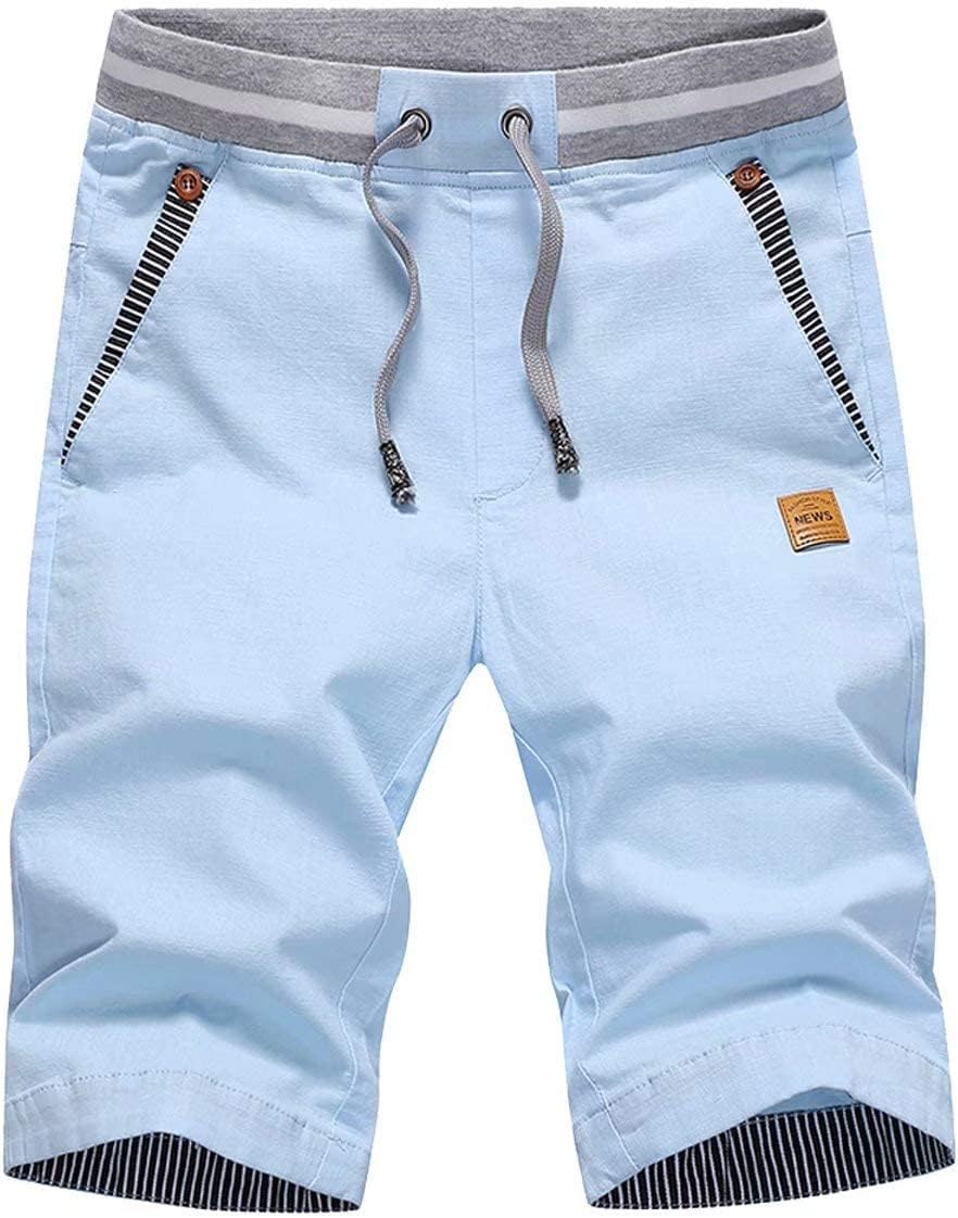 Tansozer Men's Shorts Casual Classic Fit Drawstring Summer Beach Shorts with Elastic Waist and Pockets