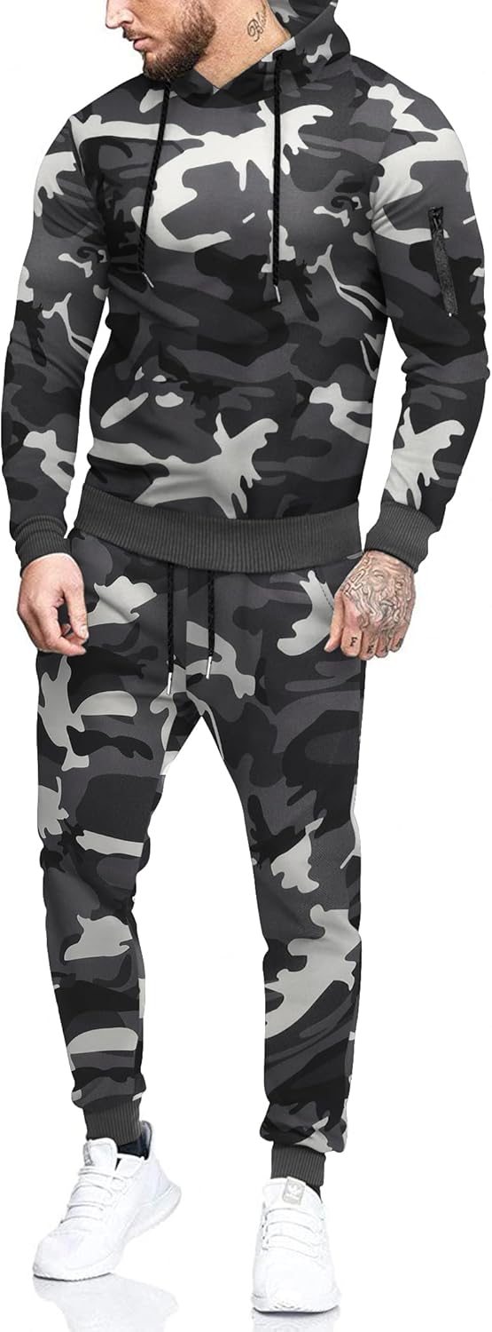 COOFANDY Men's Tracksuit 2 Piece Hooded Athletic Sweatsuits Casual Running Jogging Sport Suit Sets