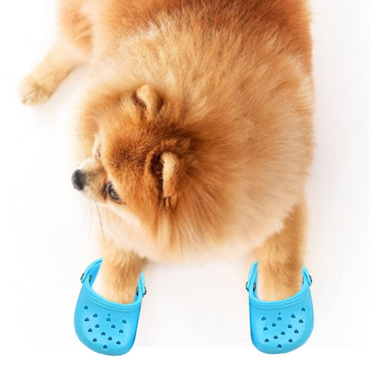 4 PCS Small Dog Sandals, Shoes for Dogs, Candy Colors Dog Sandals for Photo, Doggy Rubber Slipper Shoes Pink
