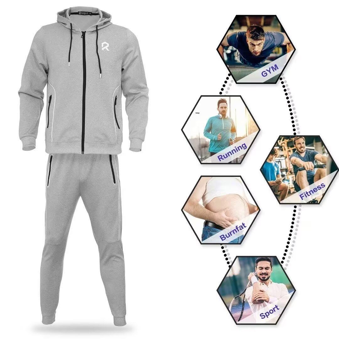 R RAMBLER 1985 Men's Tracksuit Active fashion Hoodie outifts zip sweatsuit set jogger sportswear