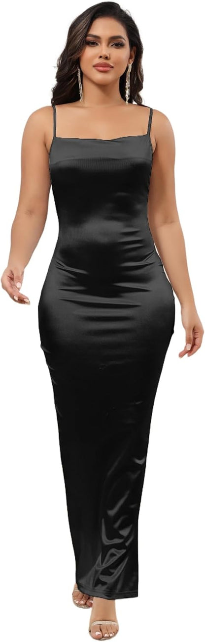 Women's Classic Bodycon Wedding Guest Dress Formal Cocktail Party Evening Gown
