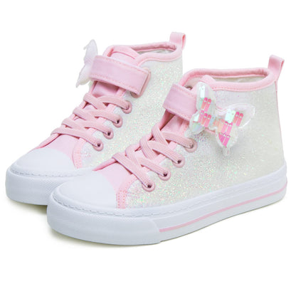 Toandon Kids Adorable Fashion High Top Casual Canvas Sneakers