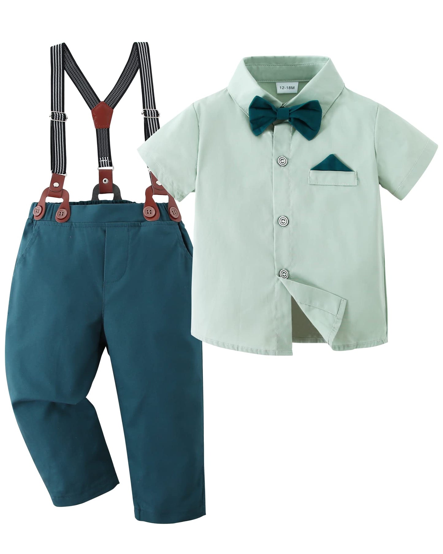 DISAUR Baby Boy Clothes Suits Toddler Dress Shirt With Bowtie Suspender Pants Outfit Sets Gentleman Wedding 1-6 Years