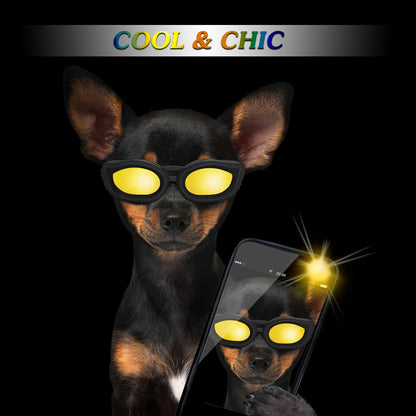 Small Dog Sunglasses UV Protection Goggles Eye Wear Protection with Adjustable Strap Doggy Heart Shape Anti-Fog Sunglasses for Pet Dogs Sun Glasses Doggie Windproof Glasses, Pink