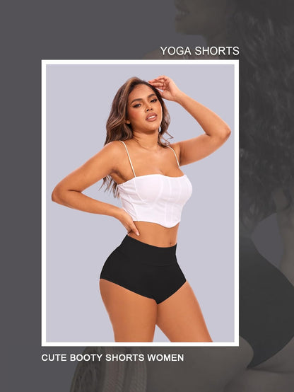 Cut Out Yoga Shorts Booty Butt Lifting Scrunch Shorts High Waisted Workout Gym Active Hot Pants