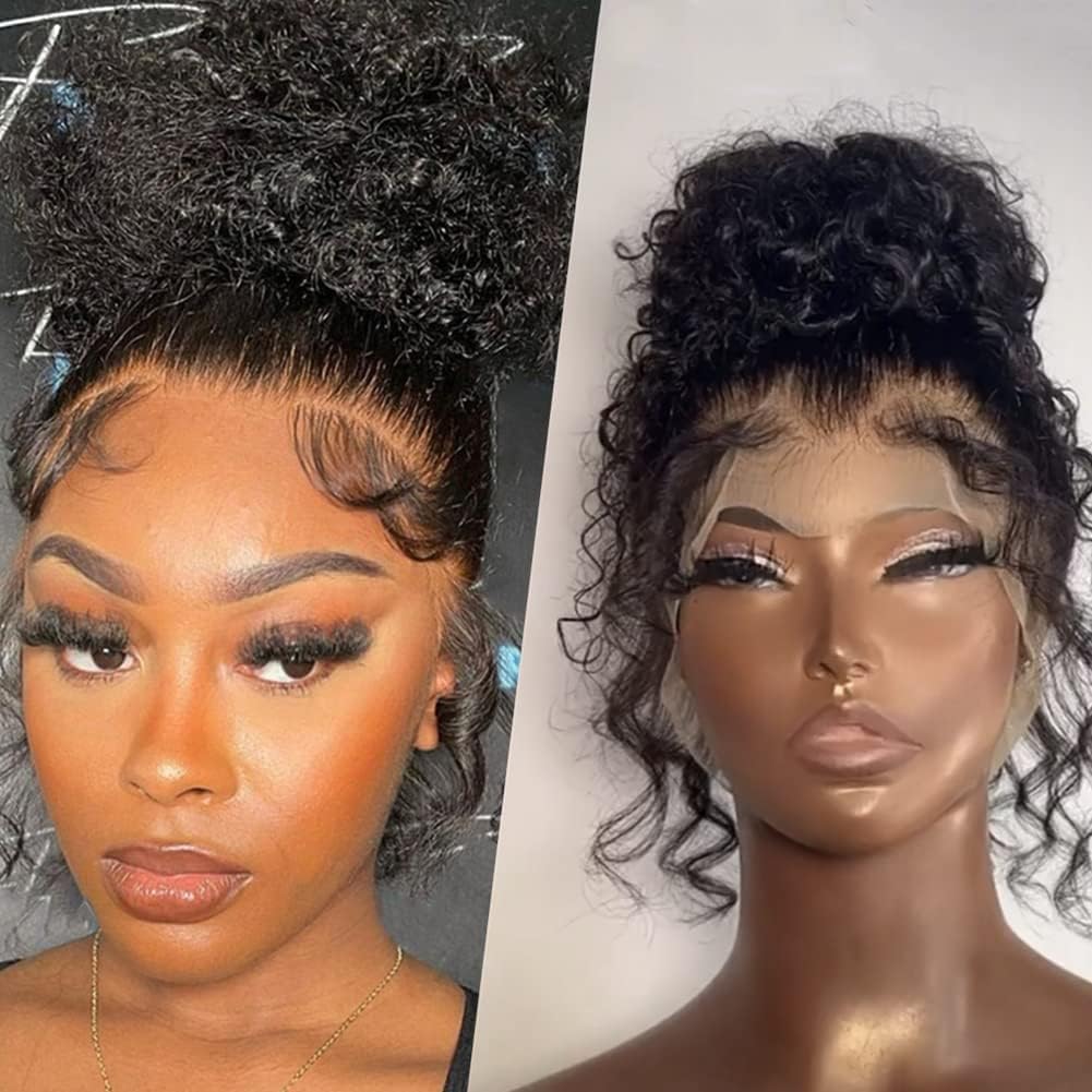 250 Density Curly Lace Front Wigs Human Hair Pre Plucked Hairline Glueless Wig 13x6 HD Lace Frontal Wigs for Women Ginger Orange Colored Ombre Wig Brazilian Virgin Hair 24 Inch