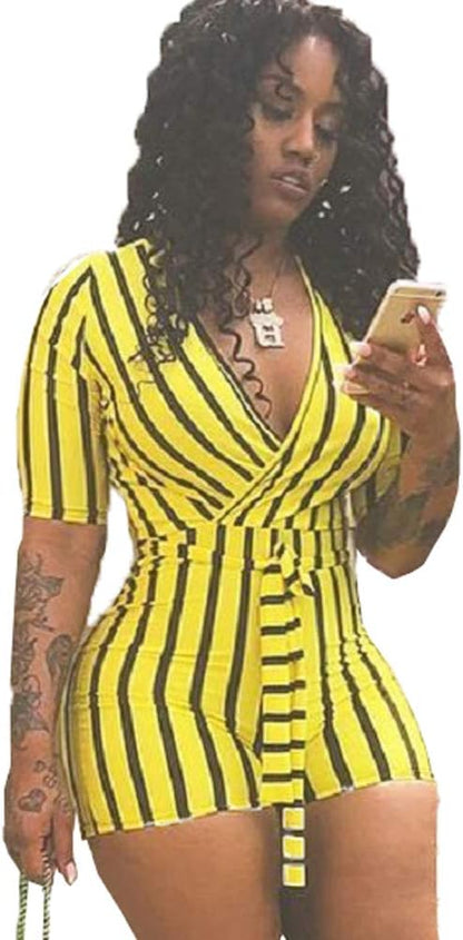 Sexy Two Piece Shorts Set - African Floral Jumpsuits Rompers Vacation Club Outfit