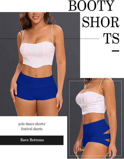 Cut Out Yoga Shorts Booty Butt Lifting Scrunch Shorts High Waisted Workout Gym Active Hot Pants