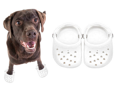 4 PCS Small Dog Sandals, Shoes for Dogs, Candy Colors Dog Sandals for Photo, Doggy Rubber Slipper Shoes Pink