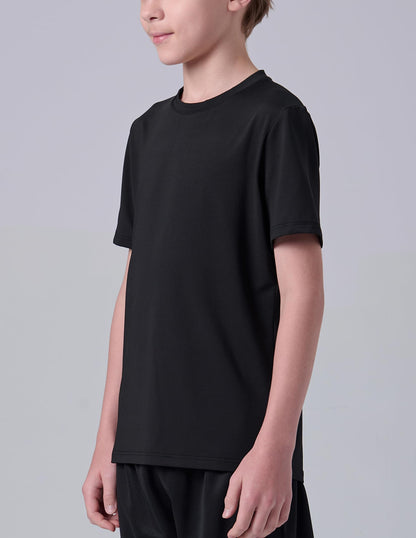 5 Pack Boys Athletic Shirts, Youth Activewear Dry Fit Tshirts for Kids, Short Sleeve Tees, Bulk Athletic Performance Clothing