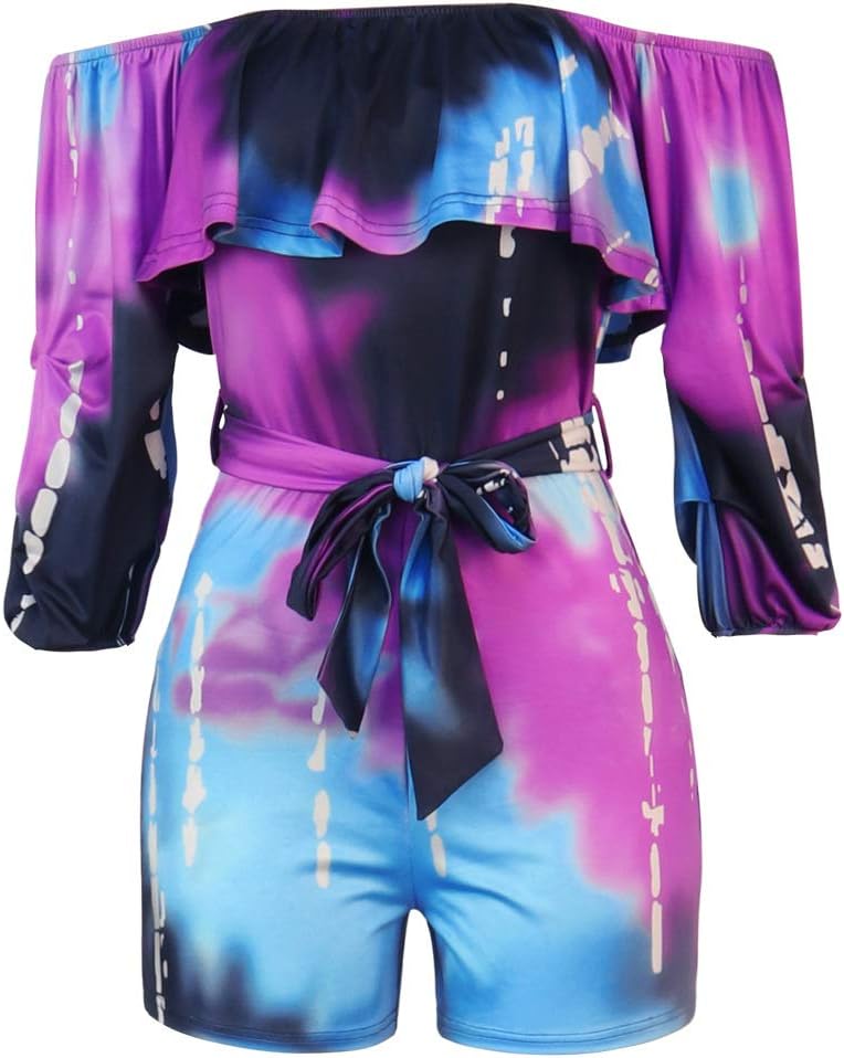 Sexy Two Piece Shorts Set - African Floral Jumpsuits Rompers Vacation Club Outfit