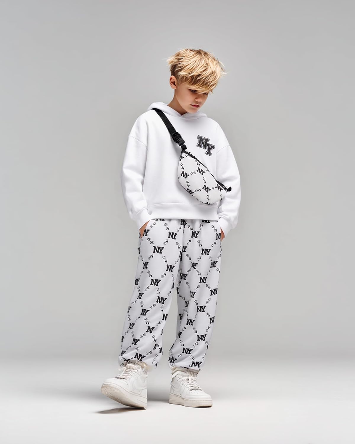 PureChapter Boys' Fashion 3Pcs Pullover Hoodies Sweatshirt Suit Crossbody Bag Stylish Clothes Kids Clothes