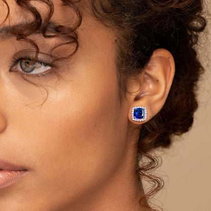 MILACOLATO Cubic Zirconia Stud Earrings for Women Men | 18K Gold Plated Hypoallergenic Sterling Silver Post Earrings | Big Brilliant Simulated Diamond CZ Halo Stud Earrings for Sensitive Ears