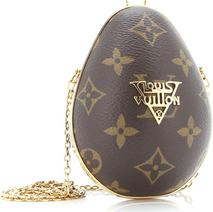 Pre-Loved Egg Case Monogram Canvas and Leather, Brown