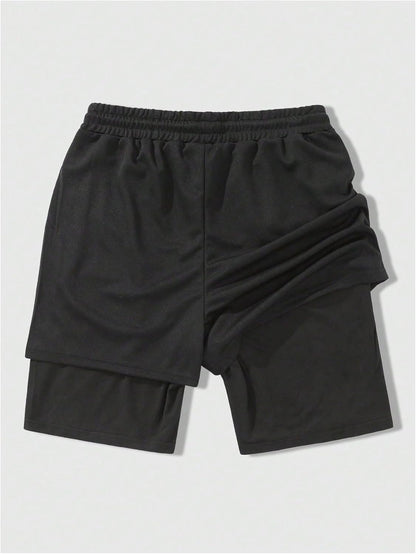 Men's Graphic Shorts with Liner Cross Print Drawstring 2 in 1 Gym Track Bottoms