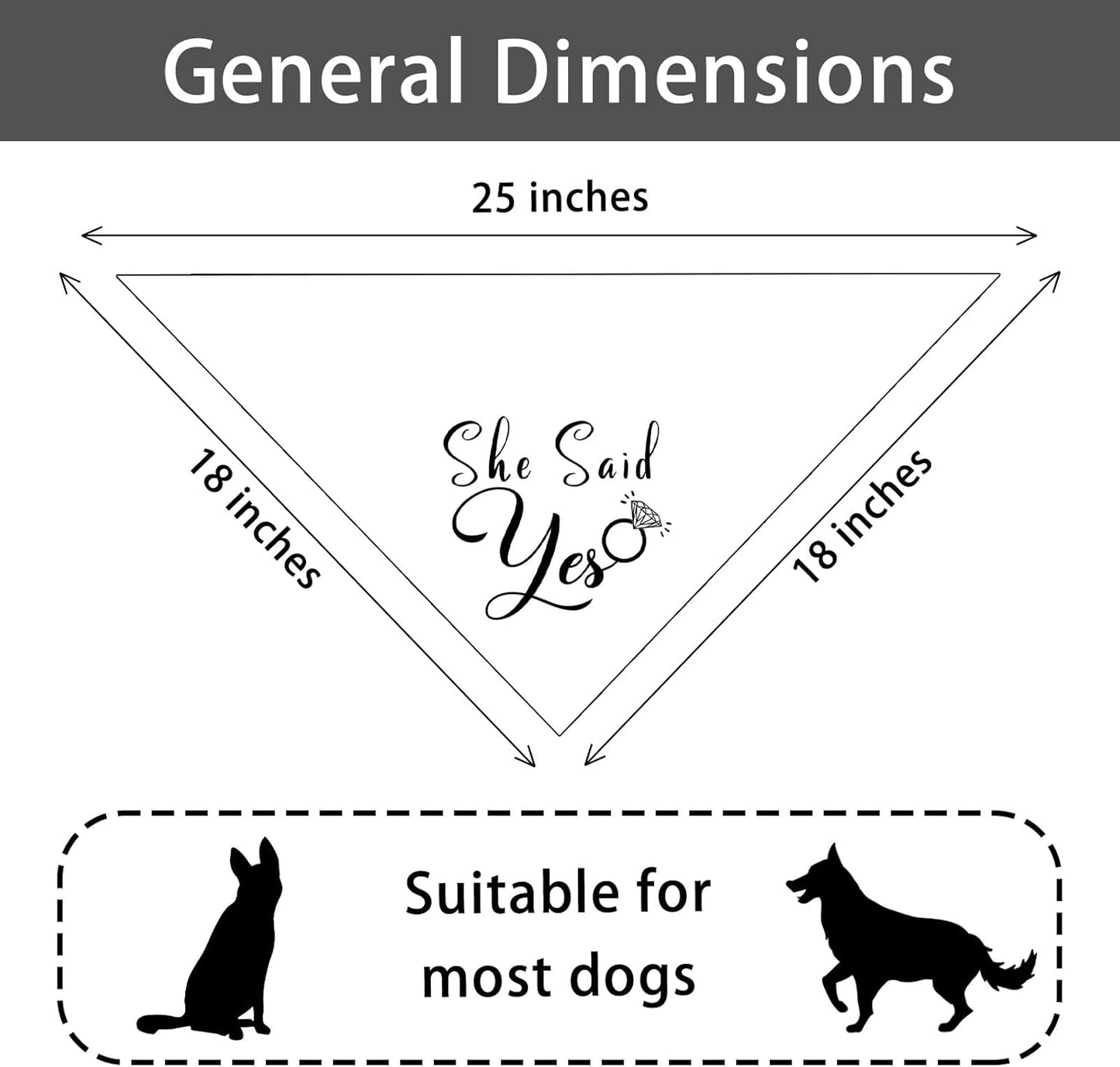 She Said Yes Wedding Dog Bandana Bridal Party Wedding Engagement Photo Prop Pet Scarf Accessories White Wedding Bandana for Dog Lovers Owner Gift