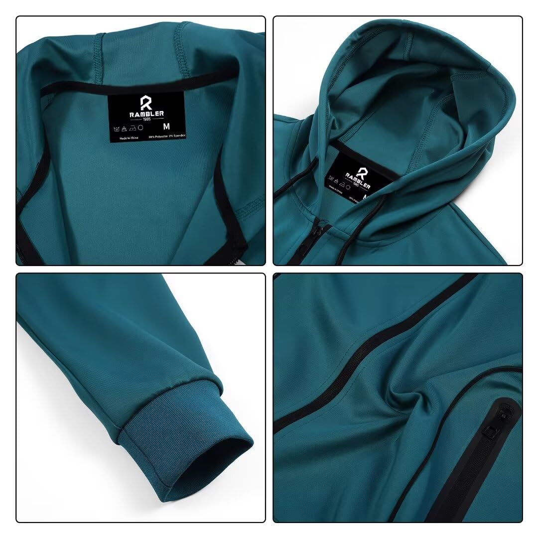 R RAMBLER 1985 Men's Tracksuit Active fashion Hoodie outifts zip sweatsuit set jogger sportswear