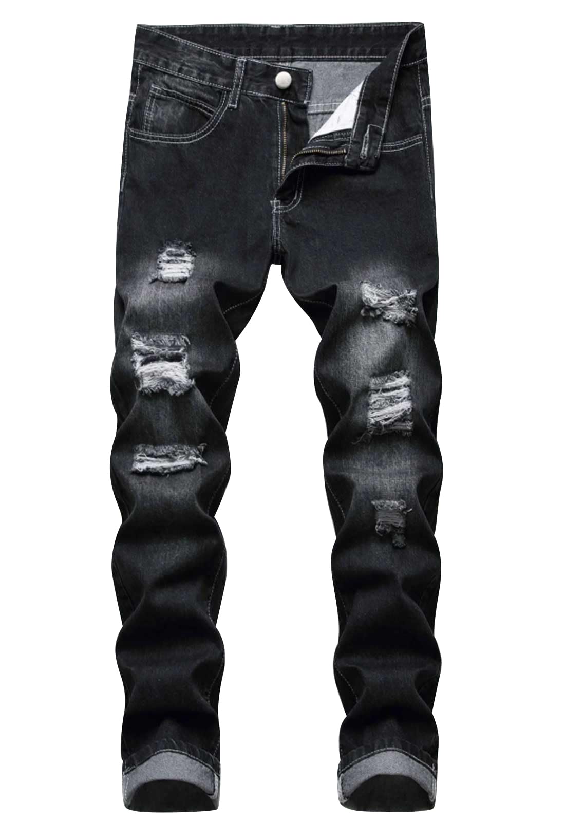 Boy's Skinny Fit Ripped Destroyed Distressed Fashion Kids Denim Jeans Pants
