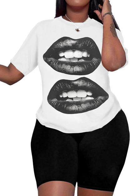 Hilinker Womens 2 Piece Outfits Short Sleeve Top and Shorts Set Summer Workout Casual Tracksuit