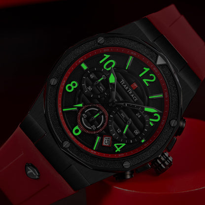Watches for Men Analog Quartz Waterproof Sport Men’s Watch Tonneau Chronograph Luminous Fashionable Unique Casual Watch with Silicone Strap