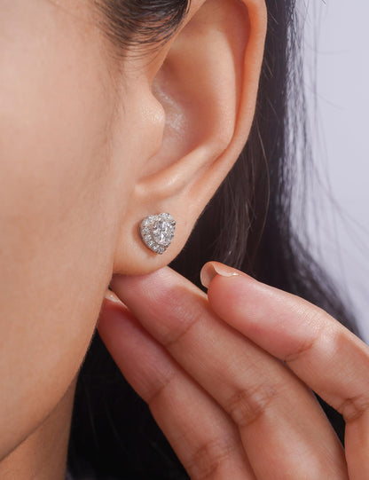 IMOLOVE Moissanite Stud Earrings for Women in Sterling Silver Hypoallergenic 1-3CT D Color Round Cut Moissante Earrings