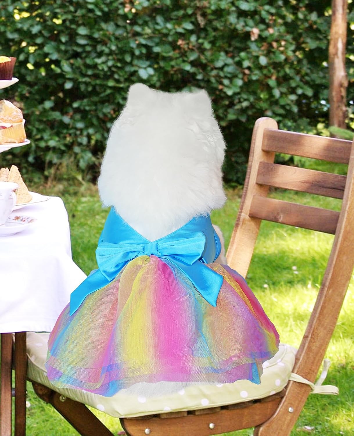 Dog Dresses, Puppy Soft Skirt, Summer Pet Clothes, Girl Dogs Wedding Outfit, Puppy Slik Outfit with Bow Tie, Dog Princess Clothes for Small Medium Breeds, White L