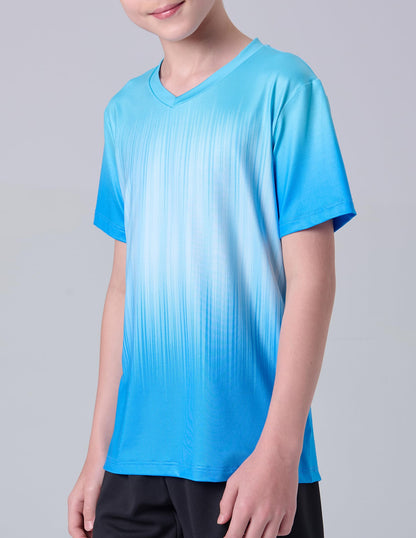 5 Pack Boys Athletic Shirts, Youth Activewear Dry Fit Tshirts for Kids, Short Sleeve Tees, Bulk Athletic Performance Clothing
