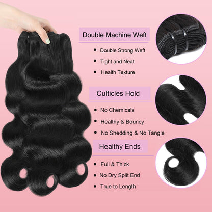 12A Human Hair Bundles with Closure Body Wave Bundles 20 22 24+18 Inch 5X5 HD Lace Closure Human Hair 100% Brazilian Virgin Hair Extensions 3 Bundles Deals Hair Quick Weave Bundle for Women