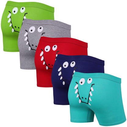 Boys Boxer Briefs,Cotton Toddler Underwear Breathable Mesh Performance Sport Big Boy Boxer Briefs with Fly 5 Pack