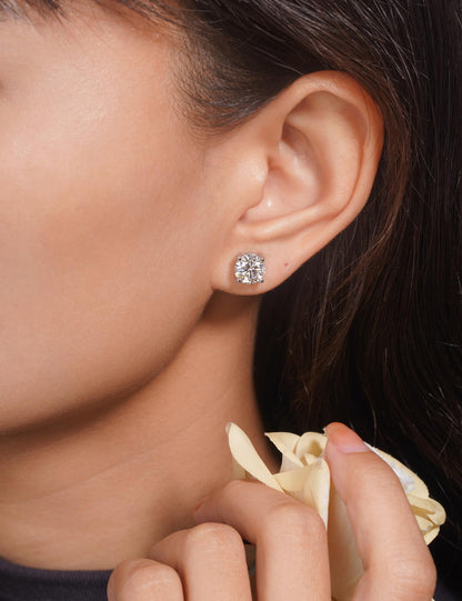 IMOLOVE Moissanite Stud Earrings for Women in Sterling Silver Hypoallergenic 1-3CT D Color Round Cut Moissante Earrings